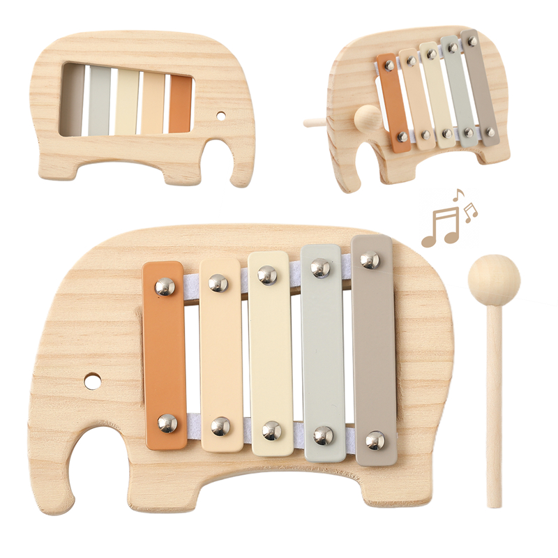 Musical Instrument For Babies - Детская игрушка Монтессори, мультяшный слон, ударный