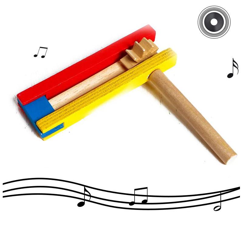 Musical Instrument Clapper - Деревянная палочка-кастаньета с длинной ручкой, развивающий