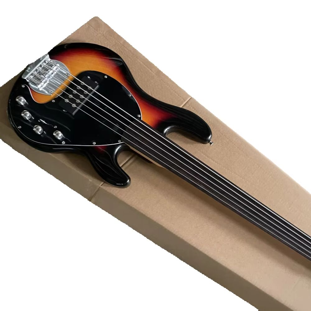 Bass Guitar Fretless - 5-струнная бас-гитара Sunset, безфингербордовая, с фиксированным
